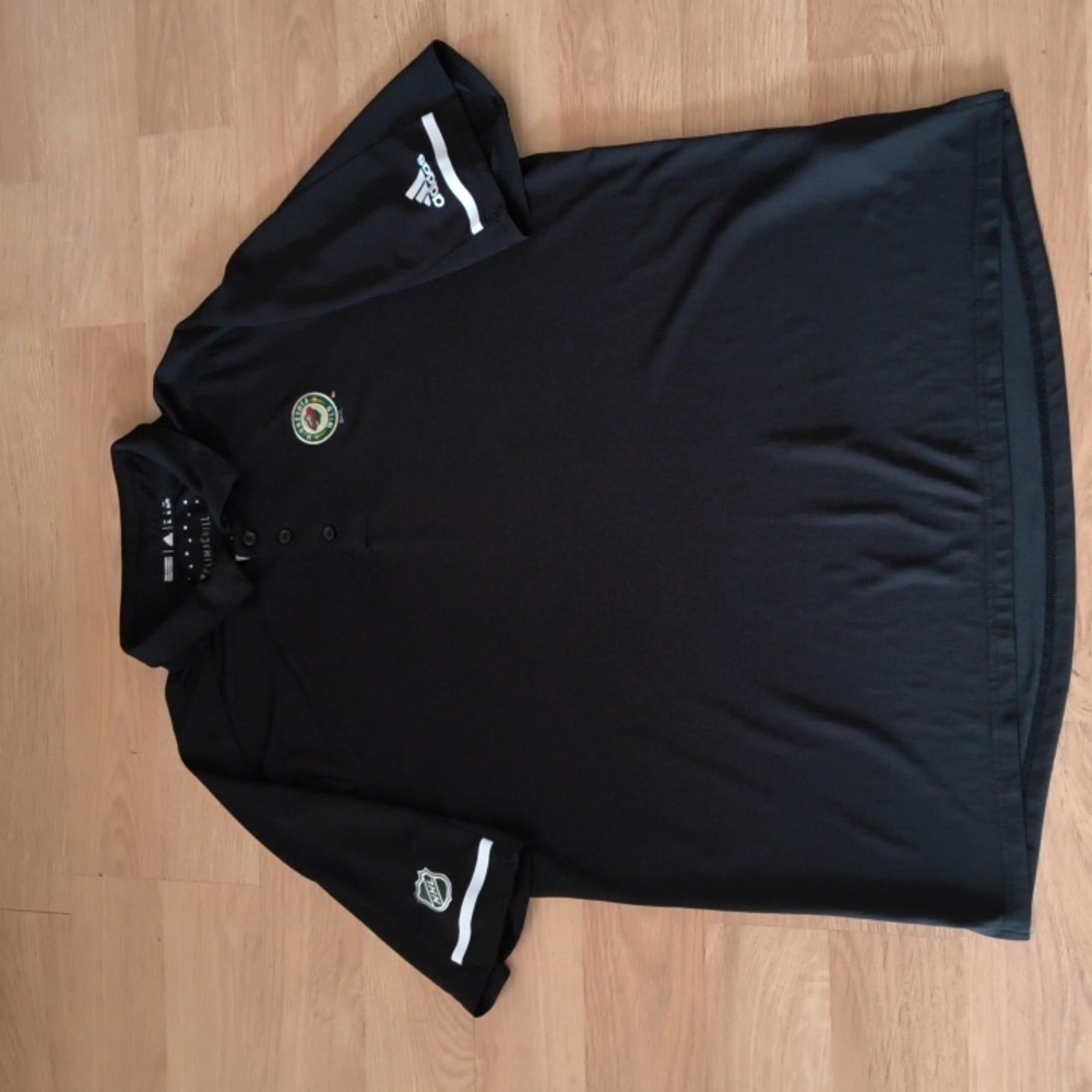 Adidas Climachill NHL Minnesota Wild Embroidered Logo Polo Shirt Men's XL